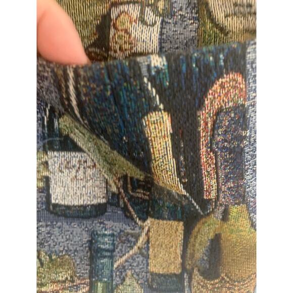 Wine Themed Tapestry Handbag Shoulder Strap 2 Outside Pockets 5 inside Pockets - Picture 5 of 7